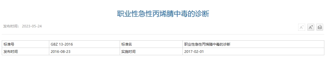 职业性急性丙烯腈中毒的诊断