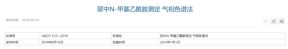 尿中N-甲基乙酰胺测定 气相色谱法