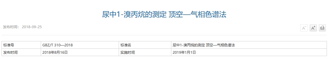 尿中1-溴丙烷的测定 顶空—气相色谱法
